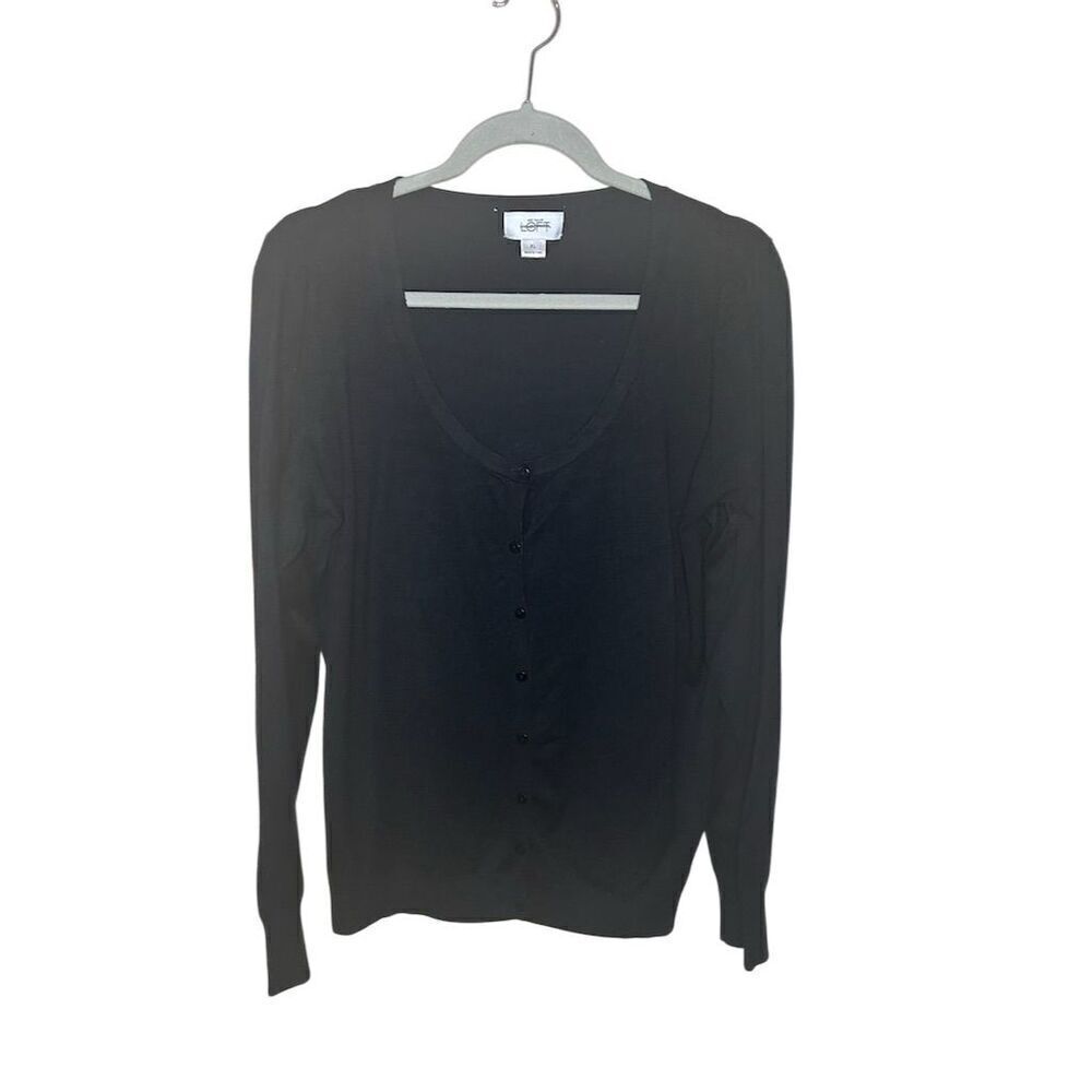 Ann Taylor LOFT Women's XL Black V-Neck Cardigan Sweater  - SIZE_TYPE: Standard